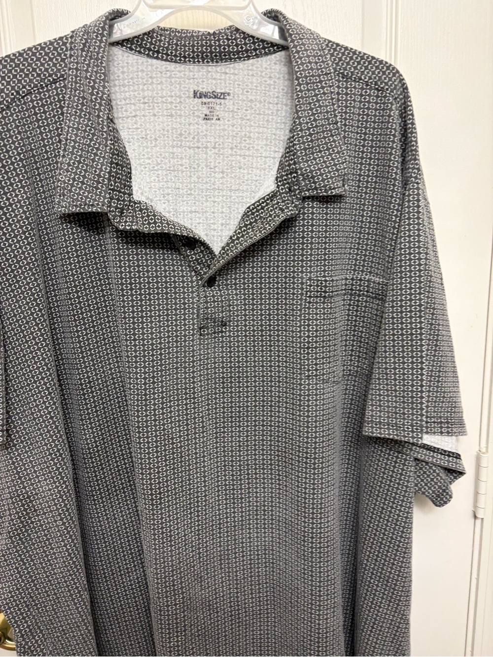 Men's Gray Patterned Polo Shirt